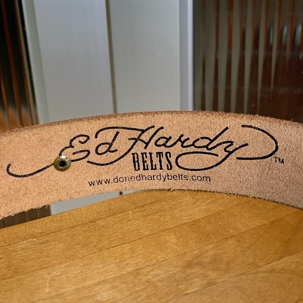 Ed Hardy Vibrant Yellow Belt with Blue Logo - Picture 3 of 6